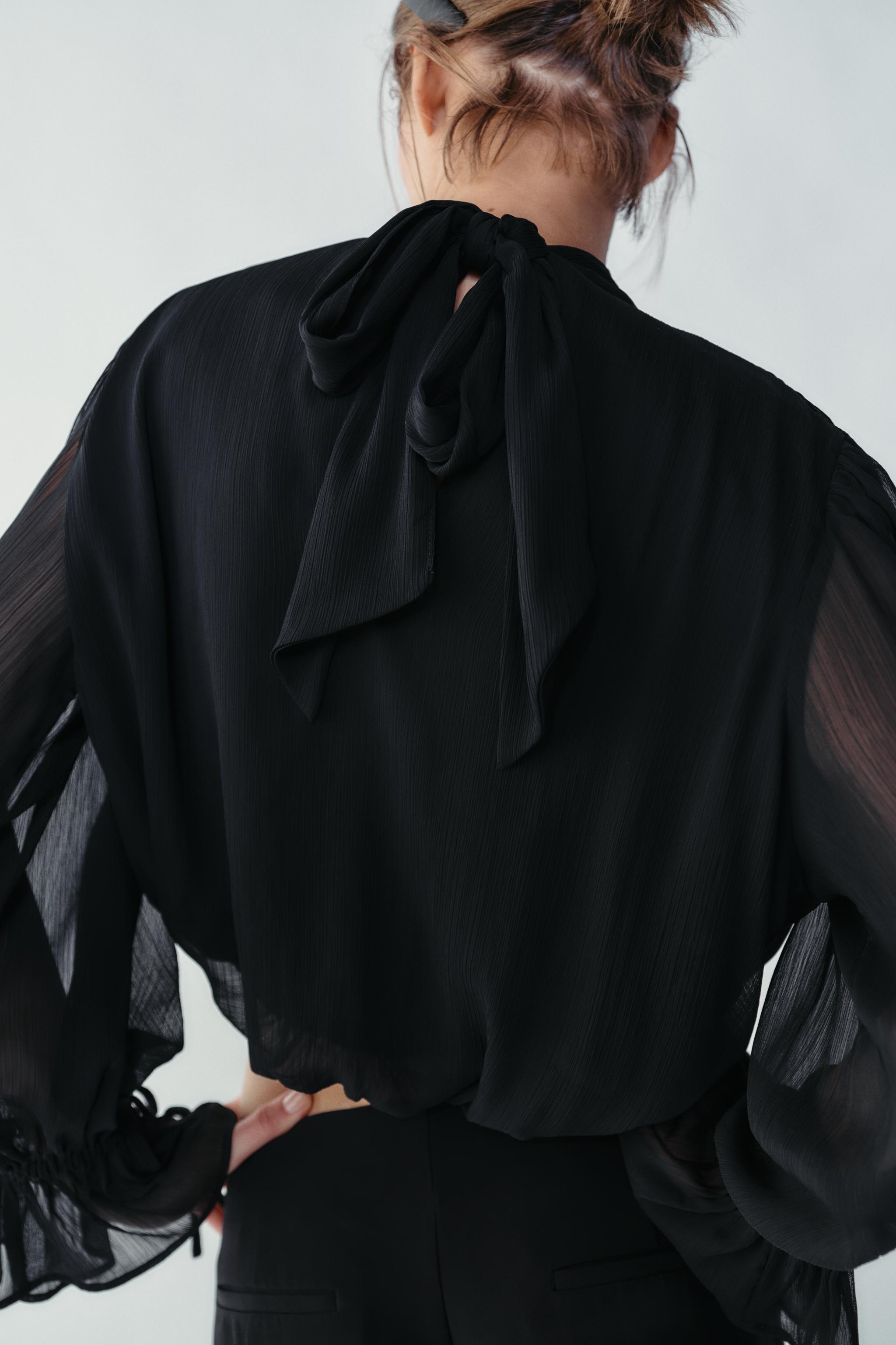 DRAPED BACK-TIE BODYSUIT